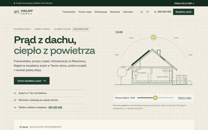 Strona Halny Energia na komputerze - zrzut z żywej strony