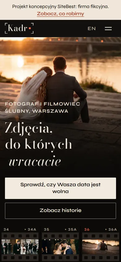 Strona Kadr na telefonie - zrzut z żywej strony