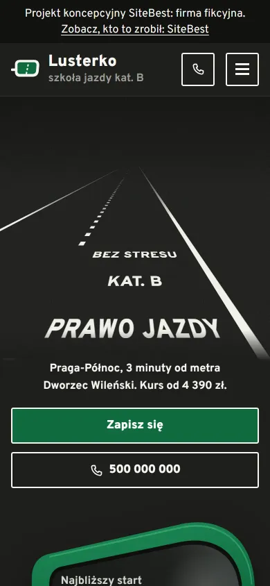 Strona Lusterko na telefonie - zrzut z żywej strony