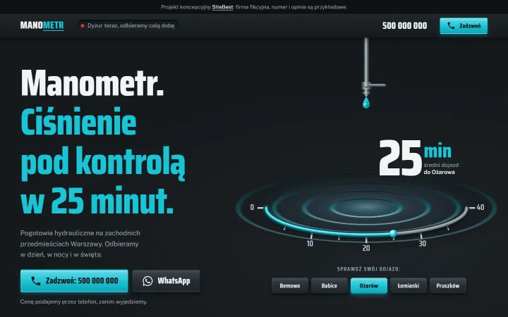 Manometr website on desktop - screenshot of the live site