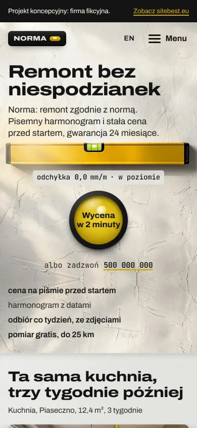 Norma website on a phone - screenshot of the live site