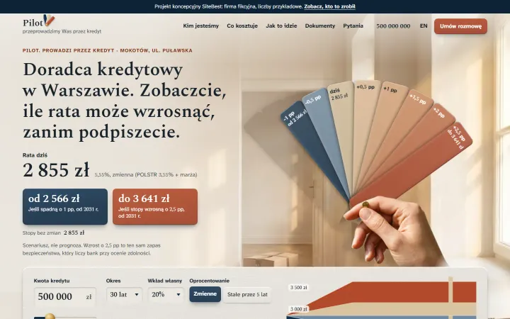 Pilot website on desktop - screenshot of the live site
