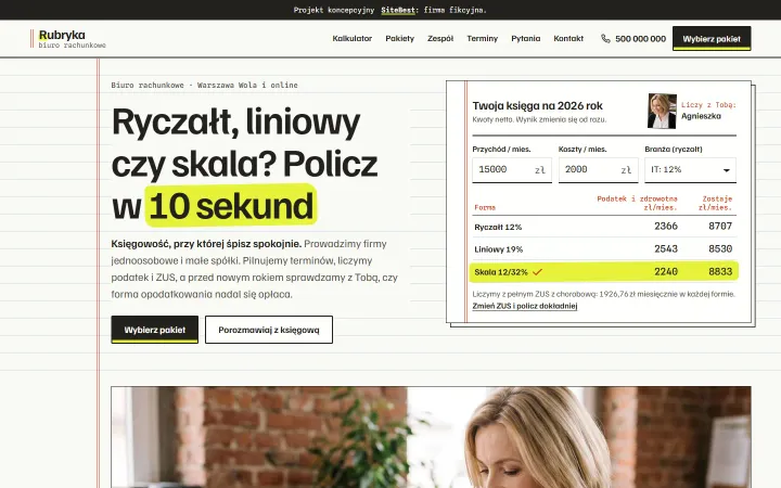 Rubryka website on desktop - screenshot of the live site