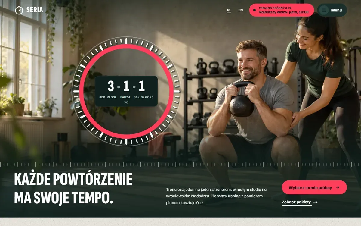 Każde powtórzenie ma swoje tempo: fragment strony Seria