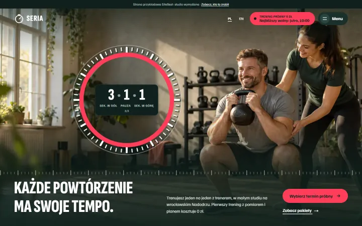 Strona Seria na komputerze - zrzut z żywej strony