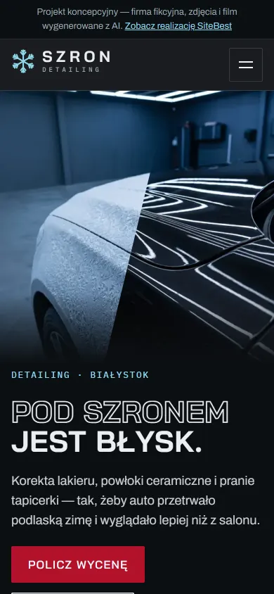 Strona SZRON na telefonie — zrzut z żywej strony